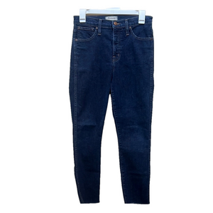 Madewell 10" High Rise Skinny Jeans in a Dark Wash Raw Hem Size 27 Y2K Classic